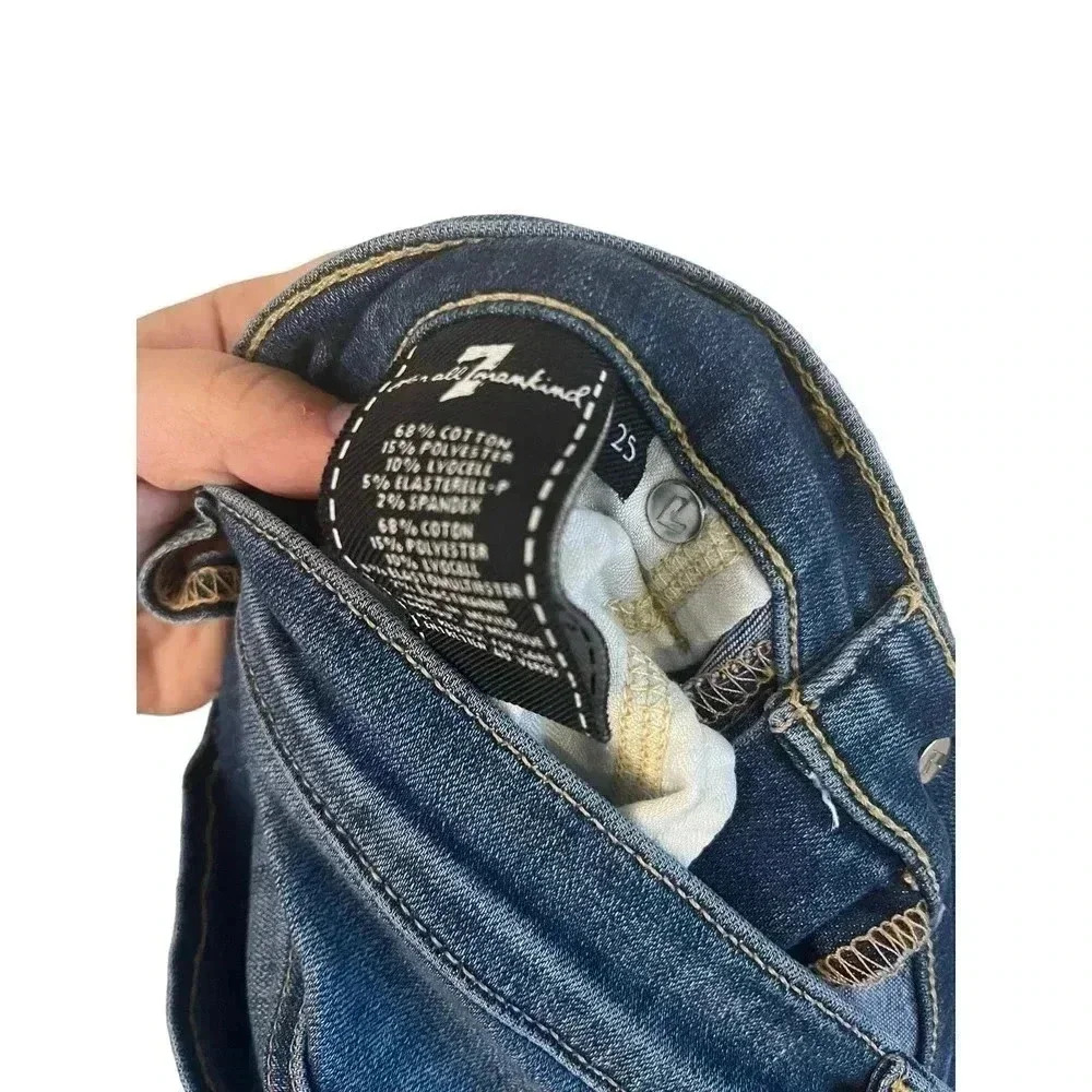 Seven For All Mankind Women’s Jeans Ankle Gwenevere Skinny Distressed Size 25 - Picture 2 of 4